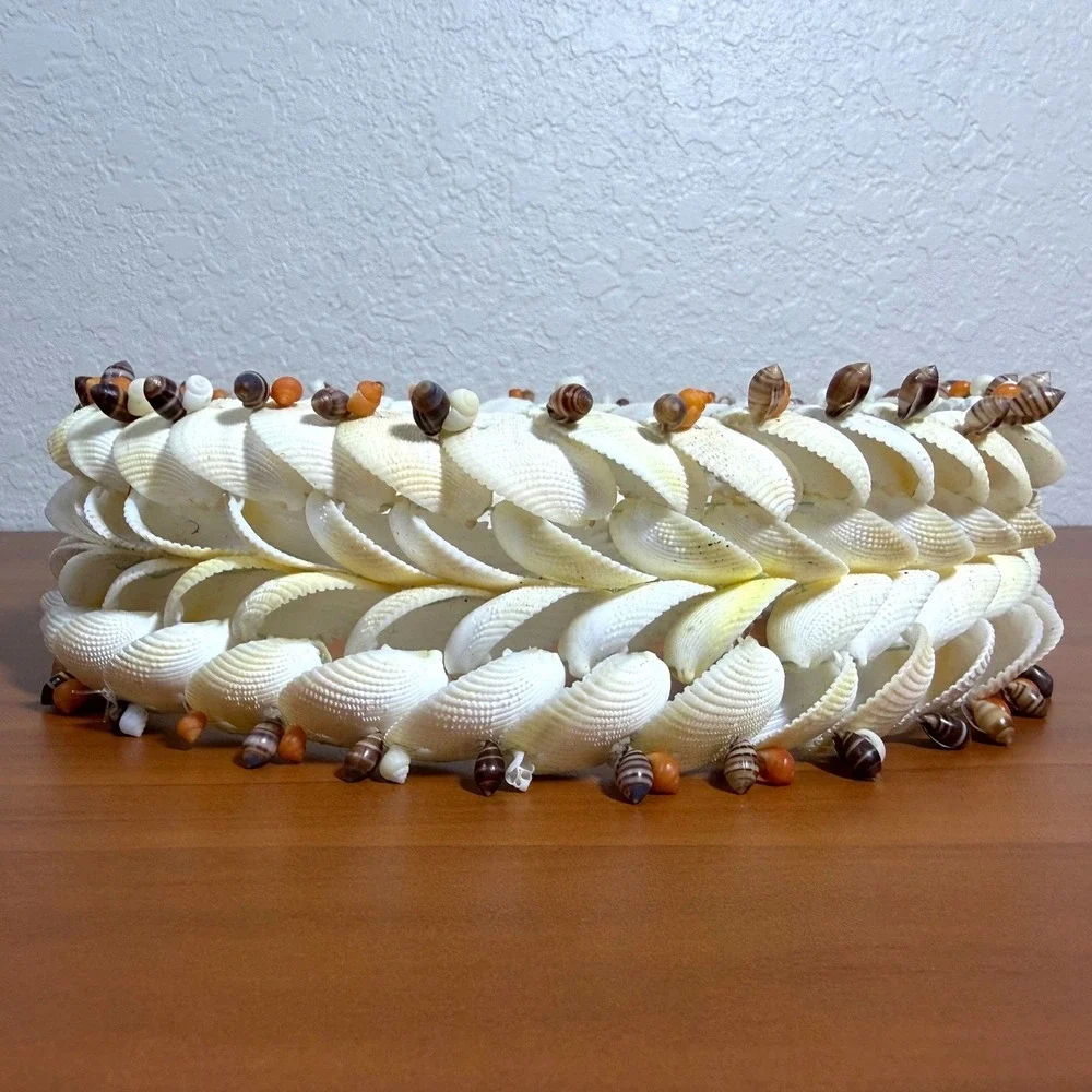 Bora Bora French Polynesian Seashell Wedding Head Lei Bridal Crown Handmade 9